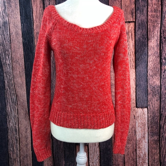 American Eagle Outfitters Vibrant Red Scoop Neck Sweater - Picture 1 of 7